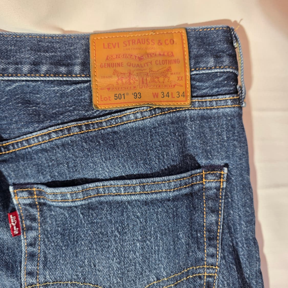 [W34L34]리바이스 프리미엄 501 93 데님팬츠 상품이미지6