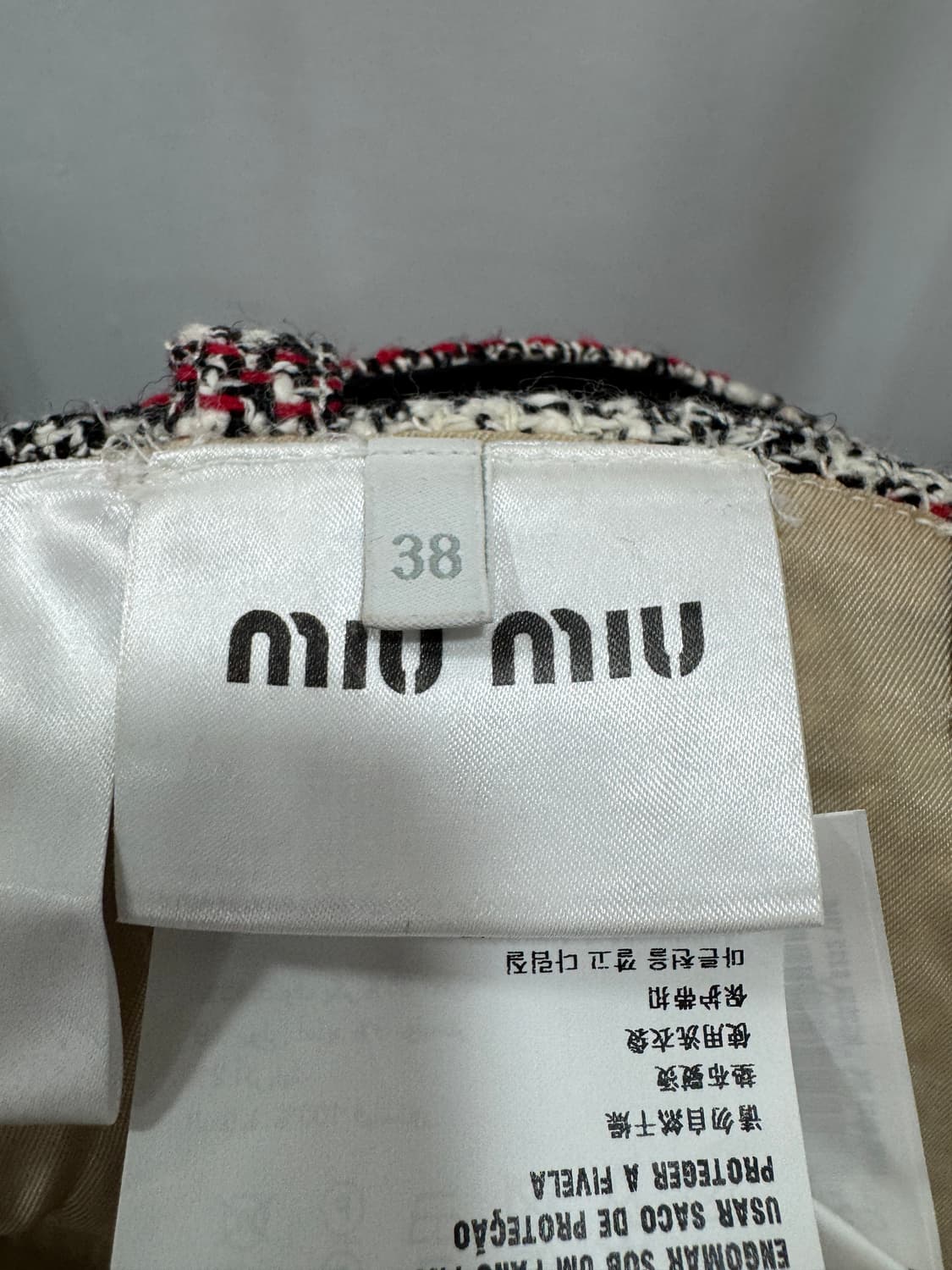 미우미우 치마 체크 스커트 38사이즈  상품이미지2