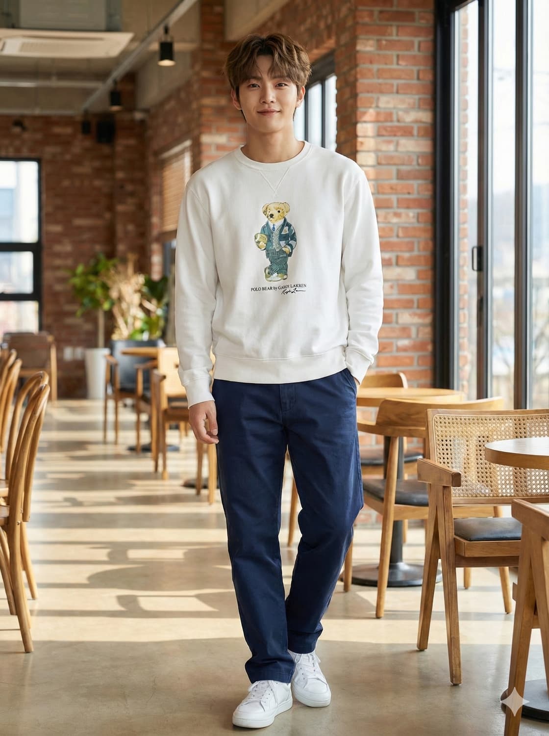 폴로 랄프로렌 신형 폴로베어 맨투맨 화이트_L 상품이미지1