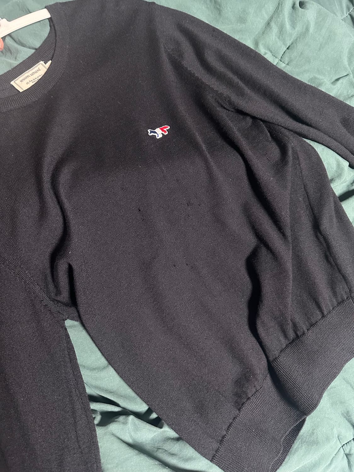 메종키츠네 폭스 패치 클래식 라운드넥 긴팔 니트 상품이미지1