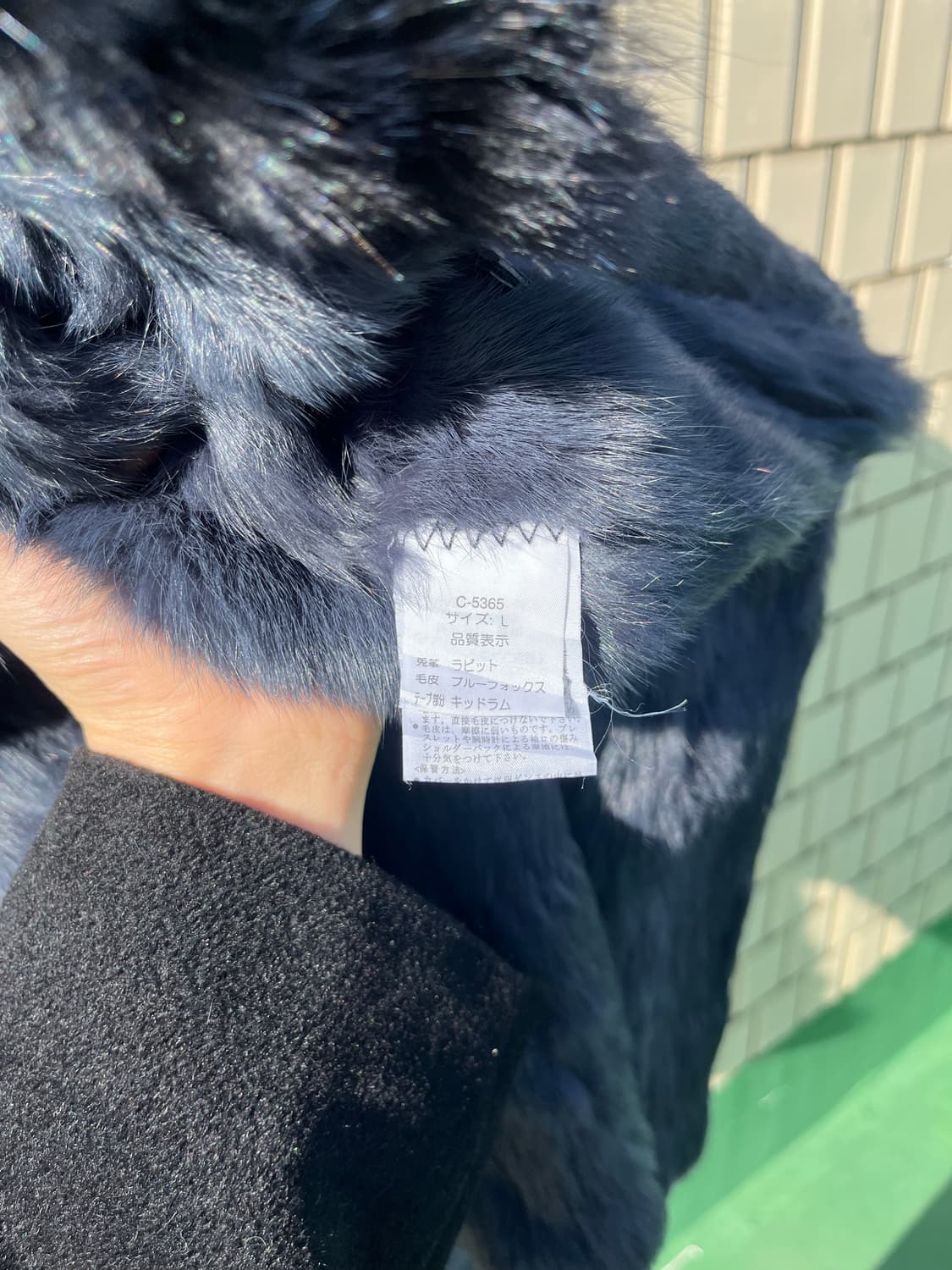 Rabbit skin fur Reather coat 상품이미지10