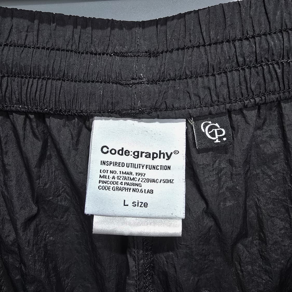 코드그라피(Codegraphy) 나일론 카고 팬츠 블랙 L 상품이미지5