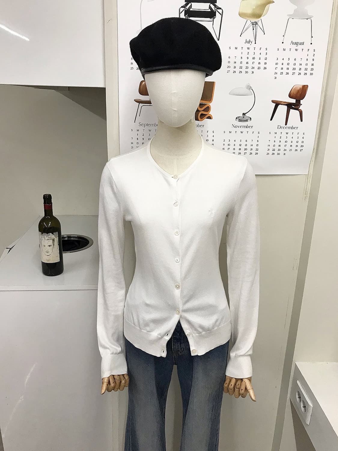 폴로 화이트 라운드 가디건 상품이미지6