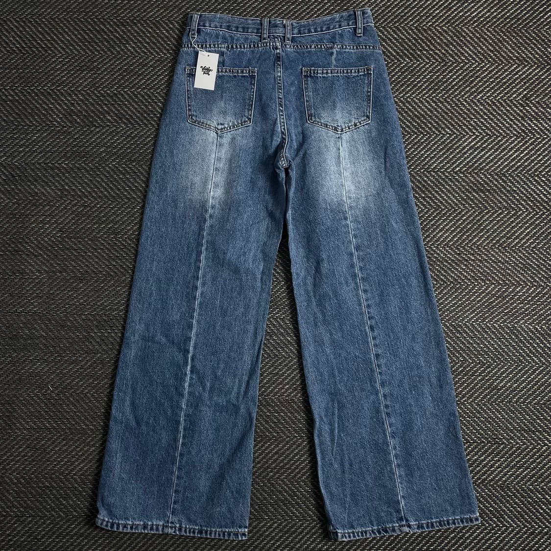 빈티지 절개 디테일 워싱 와이드핏 데님 팬츠o 3658 상품이미지4