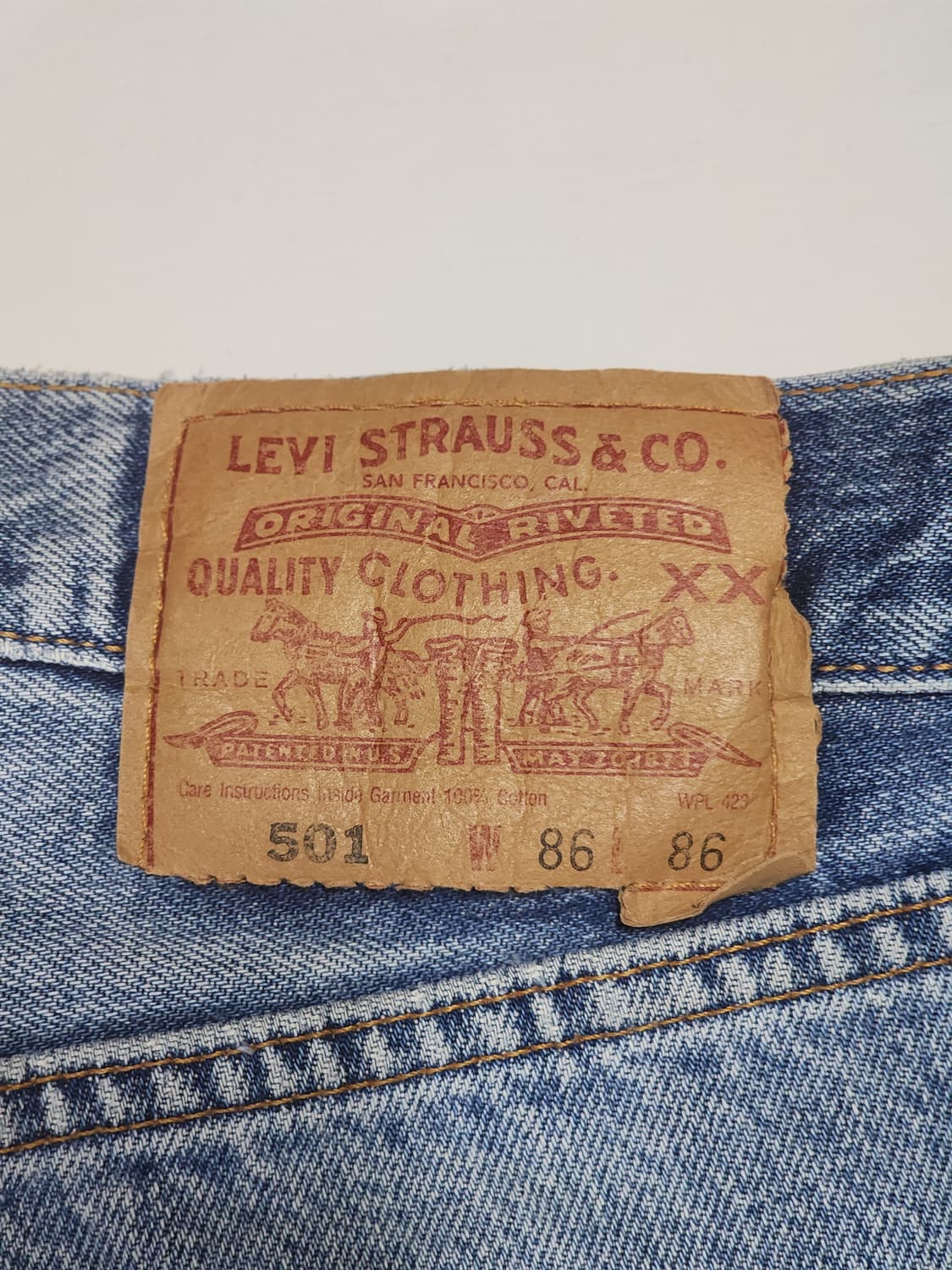 리바이스 501 청바지 연청 데님 MADE IN KOREA W86L86 상품이미지9