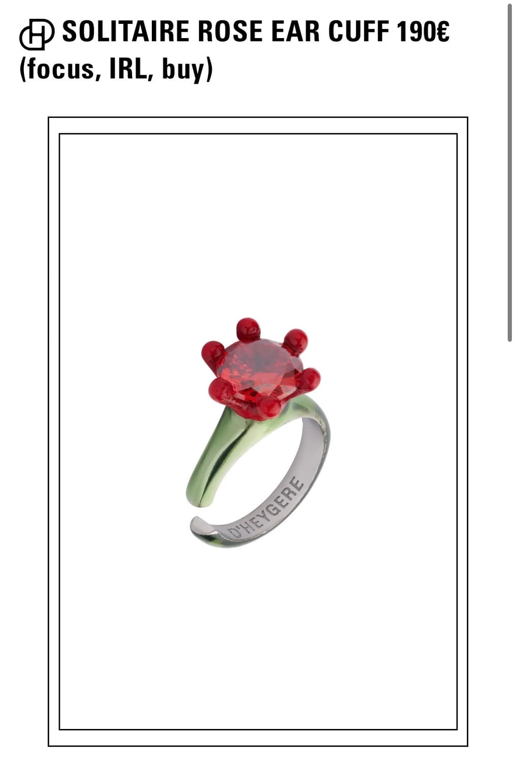 데이제르 dheygere 솔리테르 로즈 이어커프 earcuff 상품이미지3