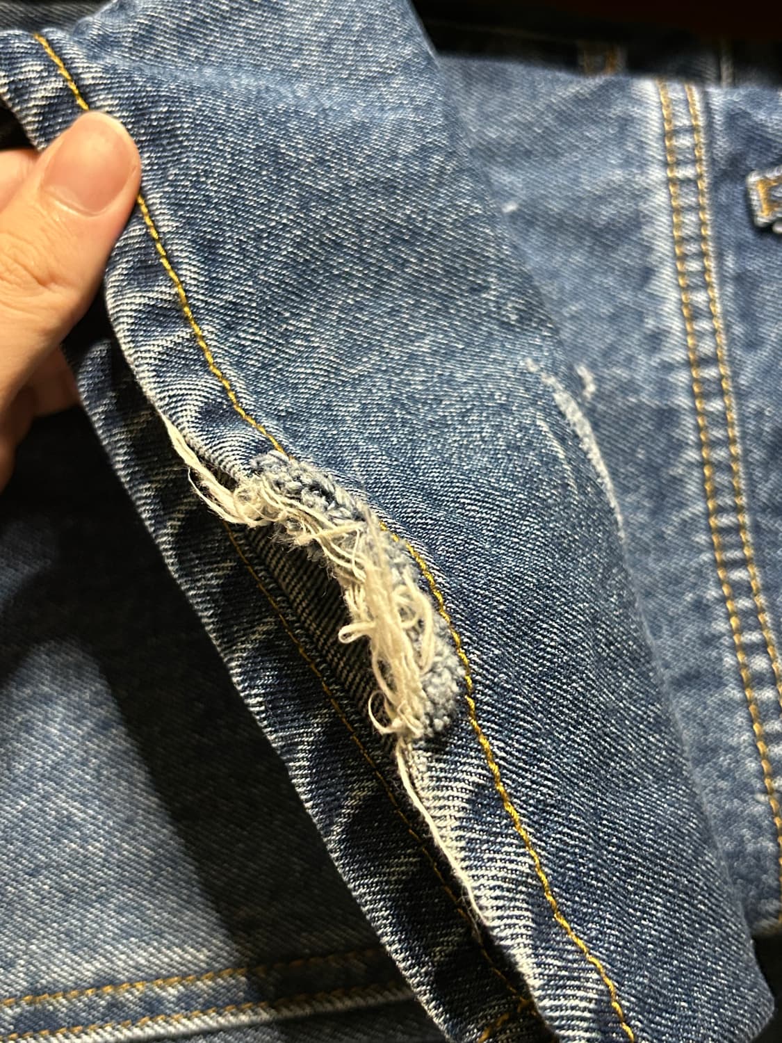 비에스래빗 카펜터 루즈핏 데님 팬츠 딥블루 상품이미지6