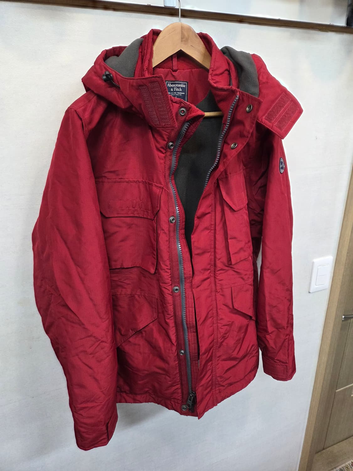 아베크롬비 투웨이 안감플리스 패디드 후드자켓 L 상품이미지7