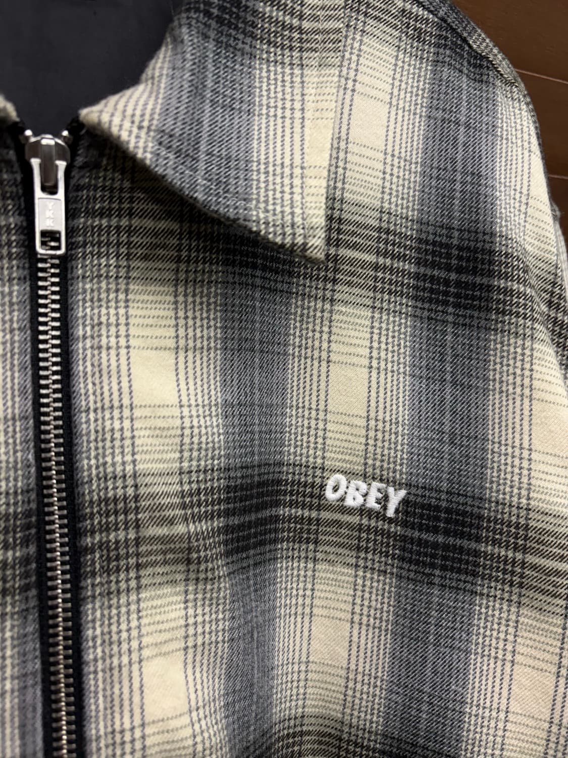 Obey 오베이 한정판 플란넬 체크 집업 블루종 자켓 상품이미지7