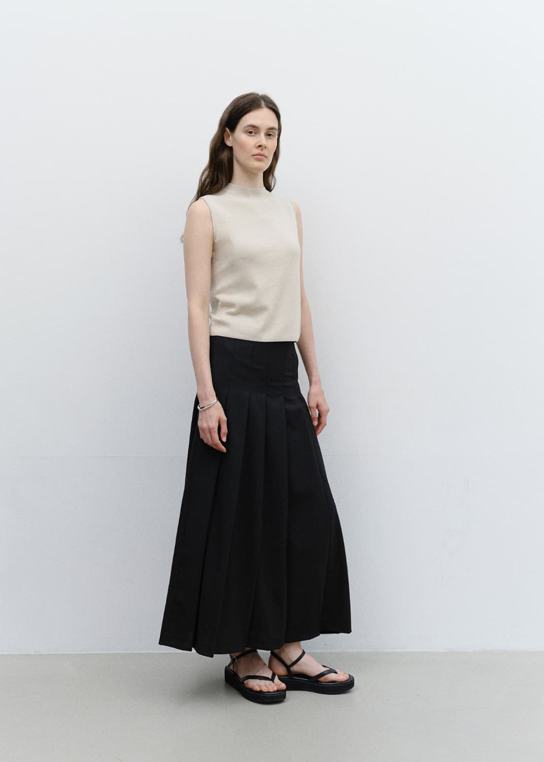 르에떼 맥시 플리츠 스커트 maxi pleated skirt 상품이미지1
