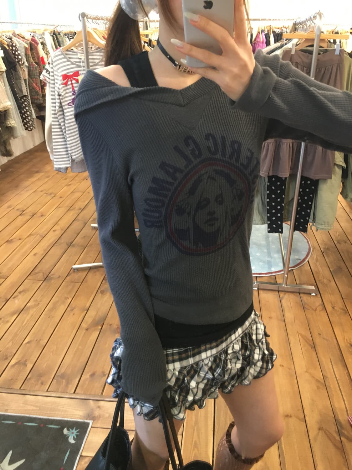 히스테릭글래머 히스걸 와플 후드티 상품이미지2