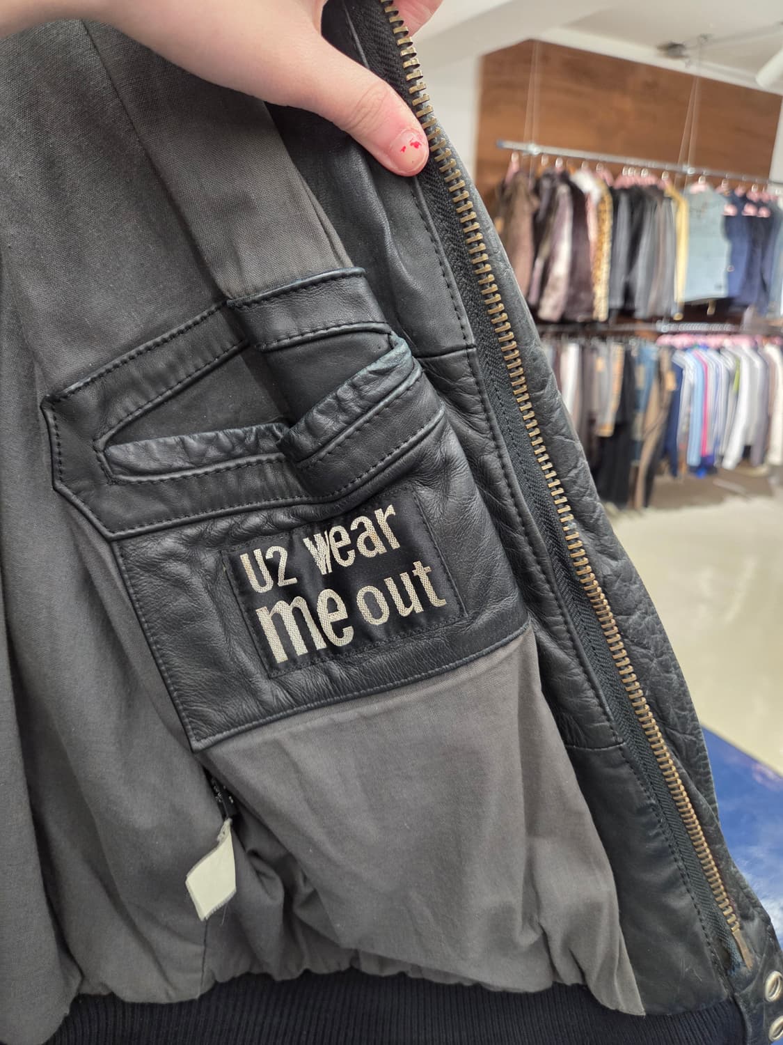 1990s U2 WMO A-2 에어포스 소가죽 레더자켓 상품이미지10