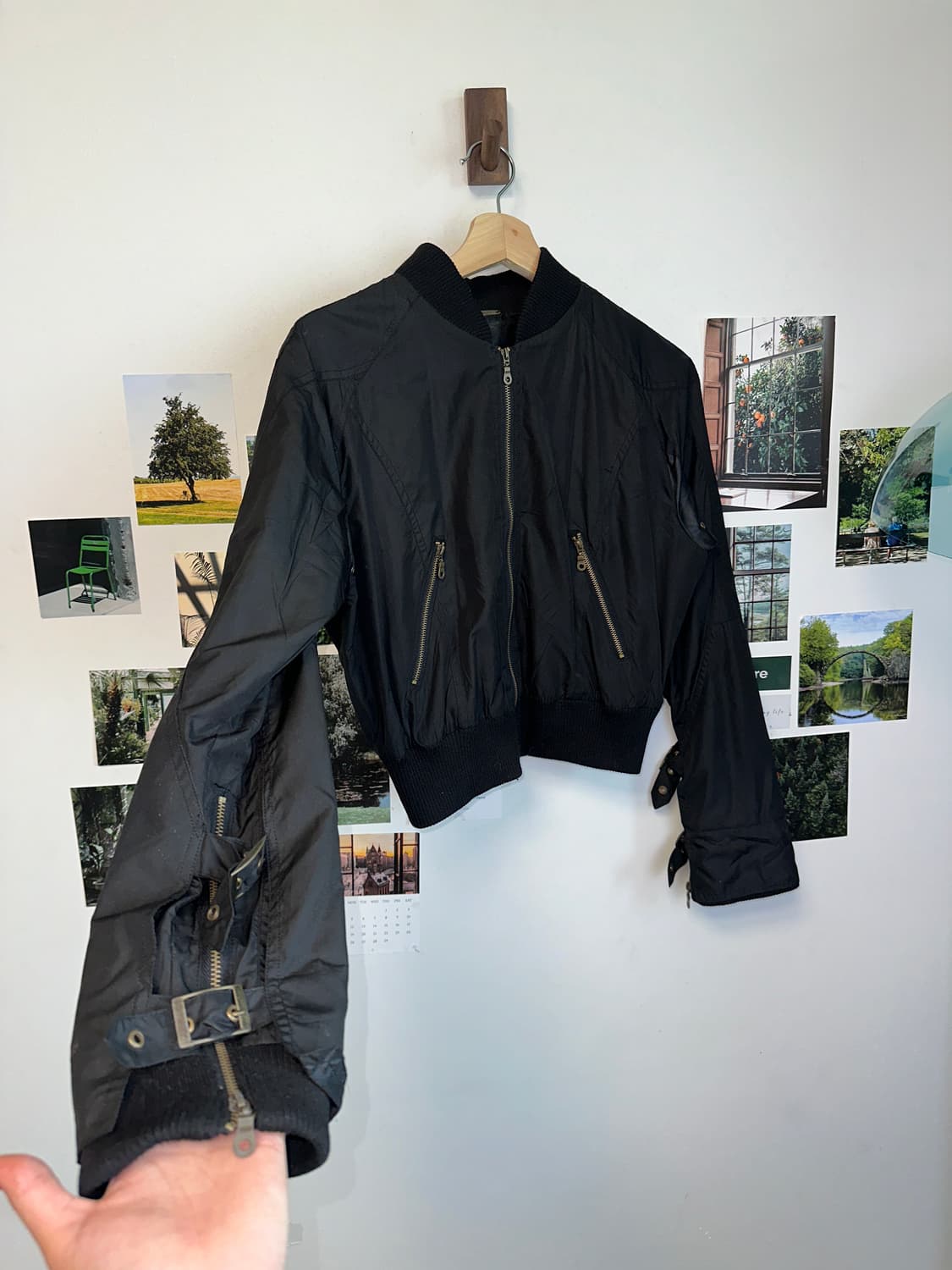 Black oriental crop flight jk 상품이미지4