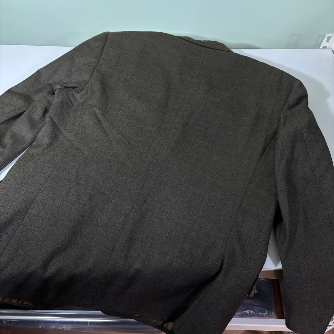 95 M 발렌티노 카키 2버튼 울100% 체크 싱글 블레이져 상품이미지2