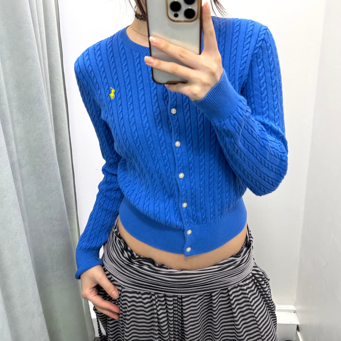 폴로 블루 케이블 가디건 상품이미지2