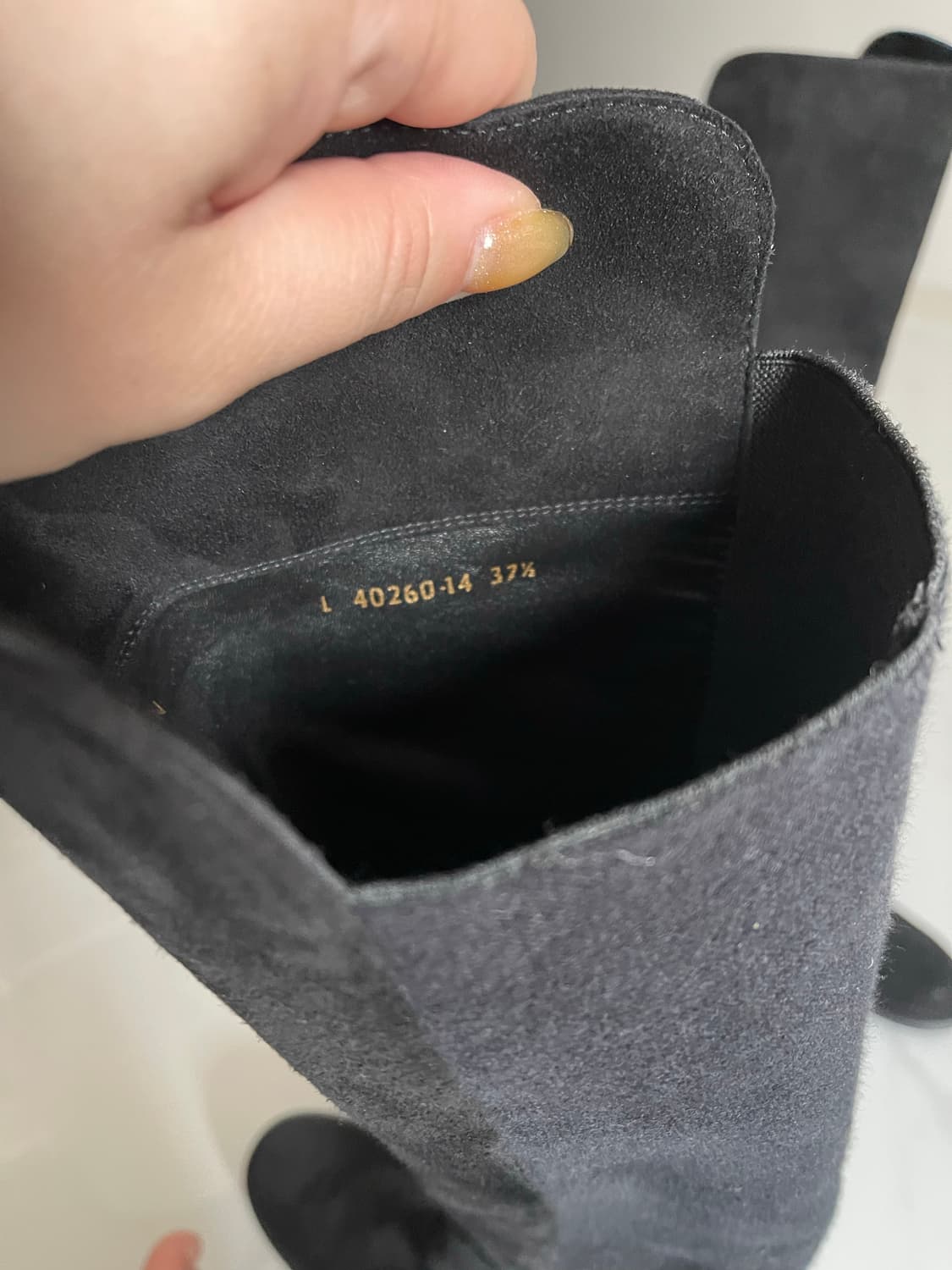 스튜어트 와이츠먼 블랙 스웨이드 롱부츠 240 상품이미지5