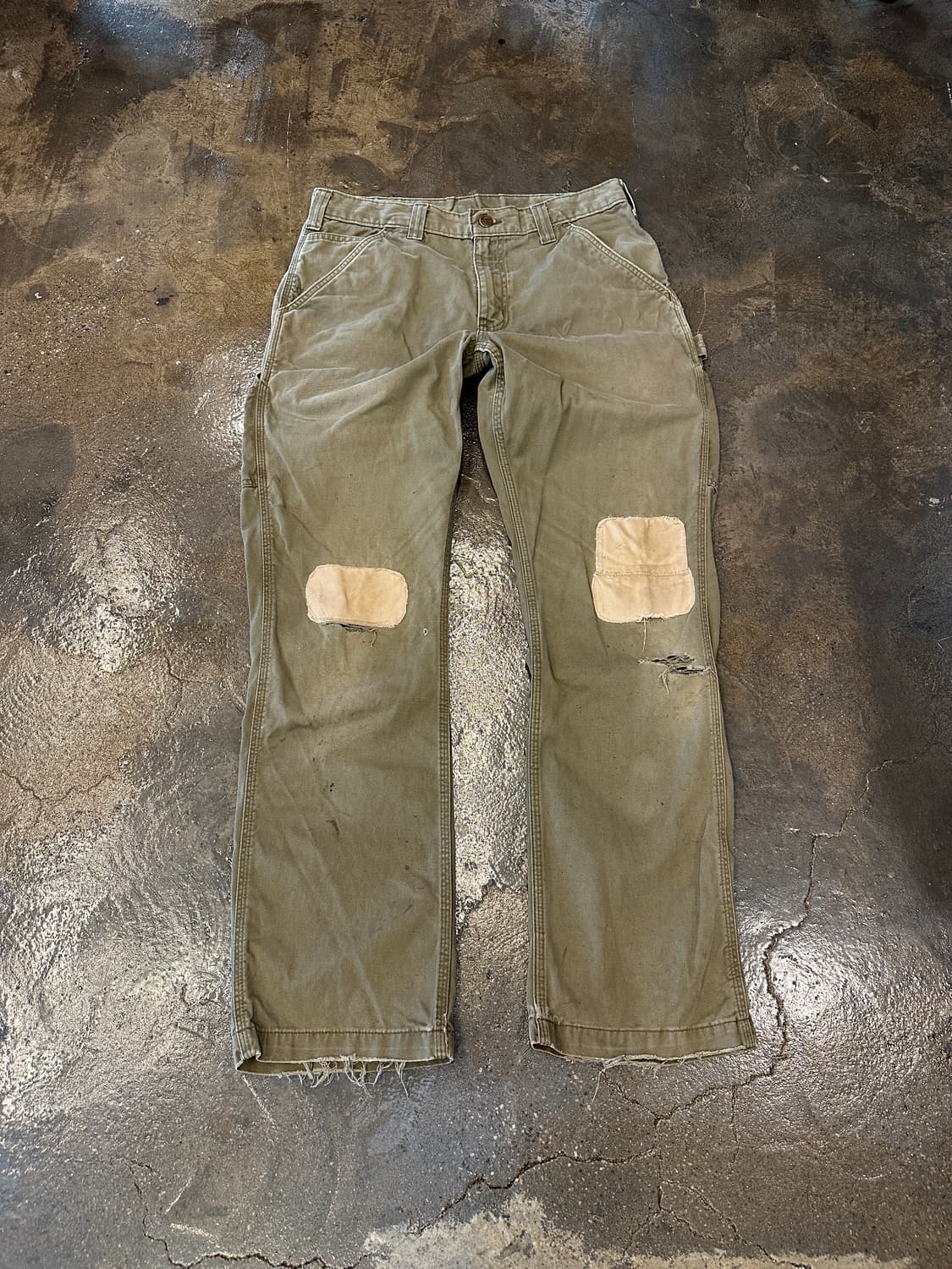 Carhartt 칼하트 데미지드 릴렉스핏 워크팬츠 올리브 32x32 상품이미지1
