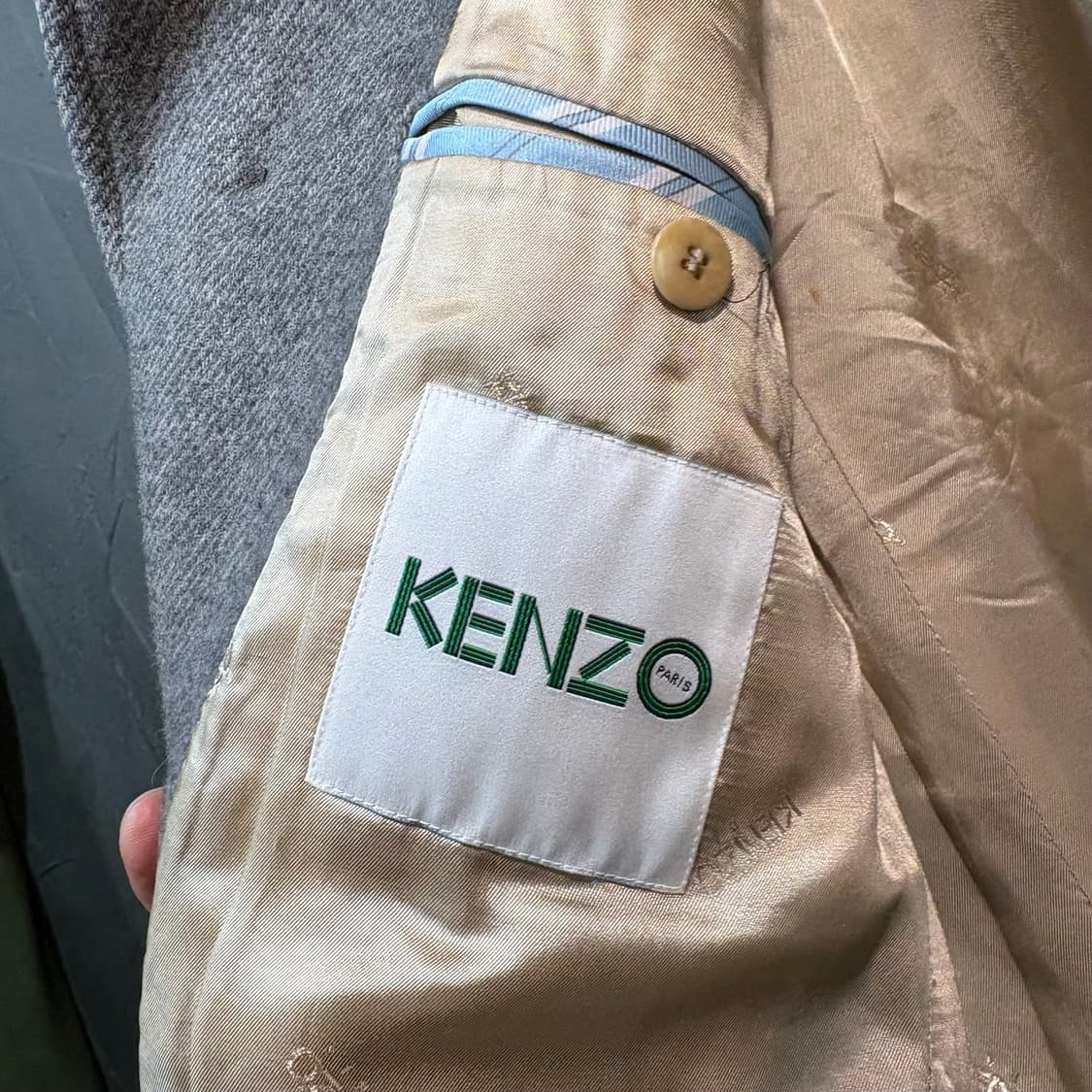 [48] KENZO 겐조 헤링본 울 코트 상품이미지6