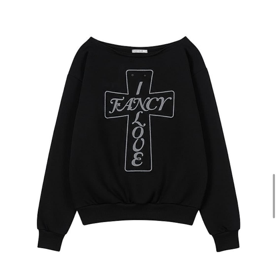 반택시 무배🩶26ss 팬시클럽  반 오프숄더 맨투맨 스웻셔츠 상품이미지6