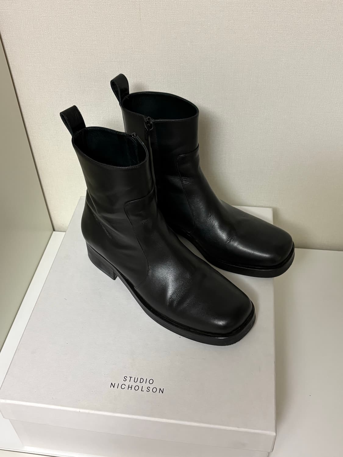 스튜디오 니콜슨 스퀘어 첼시 부츠 38 블랙 상품이미지2