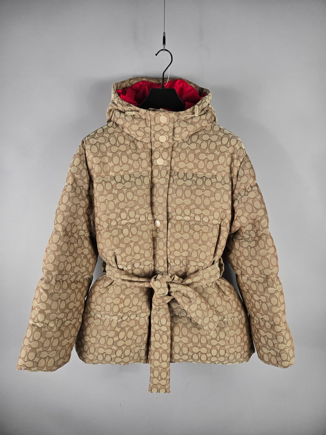 COACH 코치 로고 시그니처 자카드 덕 다운 푸퍼 패딩 S 정품 상품이미지1