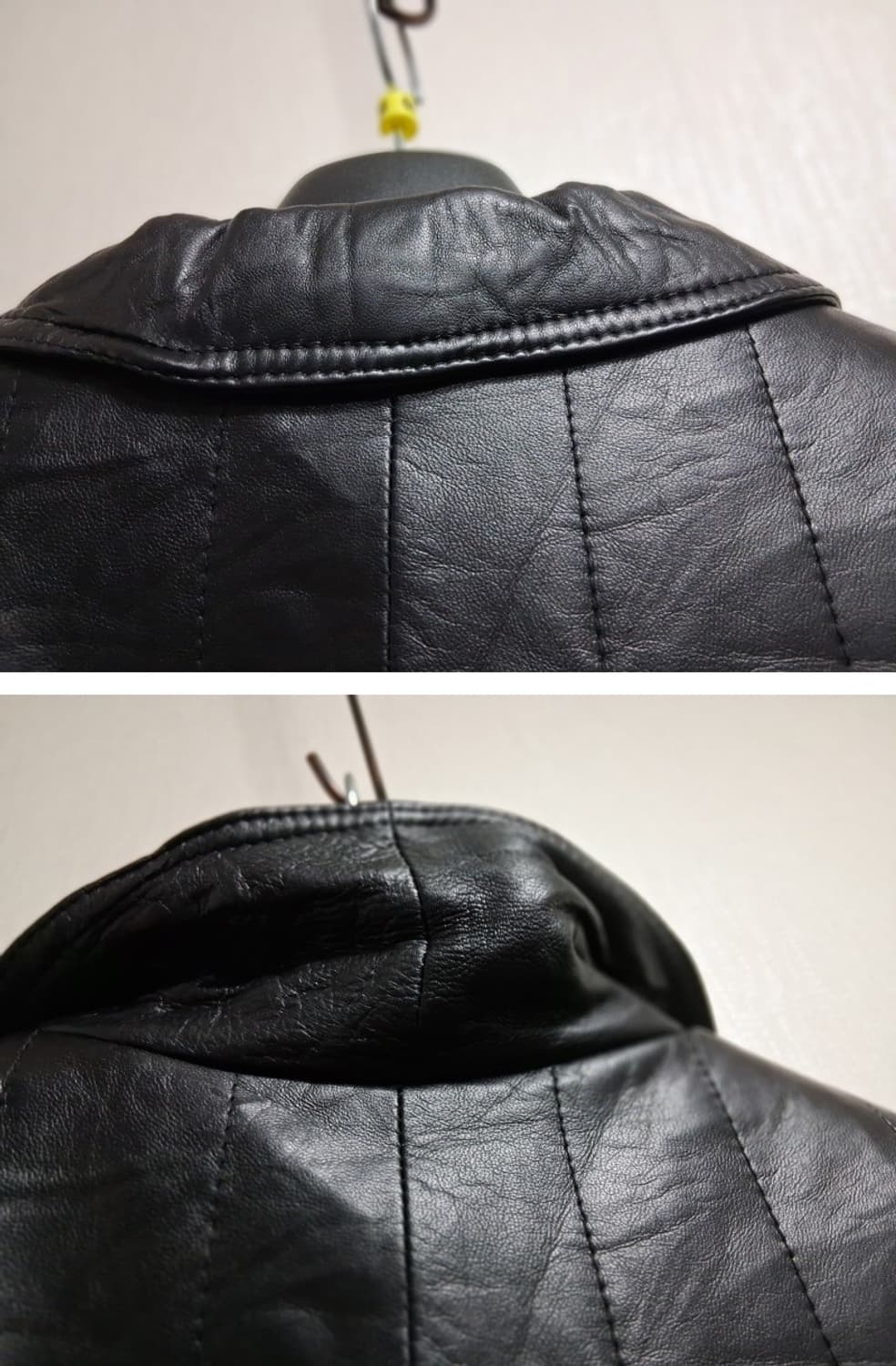 일본빈티지 SHVNING HEART 검정 양가죽코트 퀼팅양가죽코트 프리사 상품이미지8