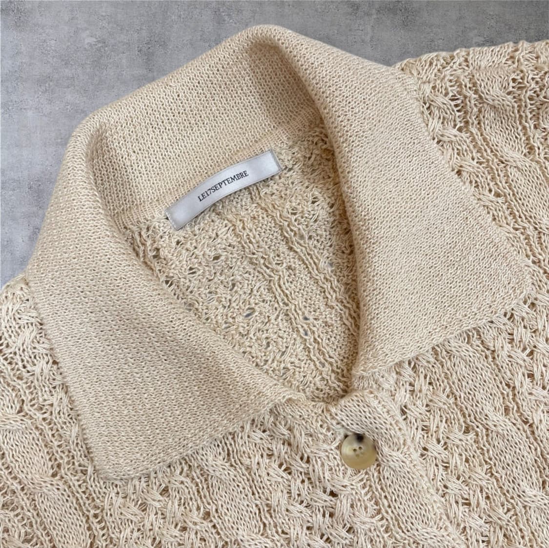 르17셉템버 크림 린넨 블렌드 하프 슬리브 니트 가디건 38 상품이미지2