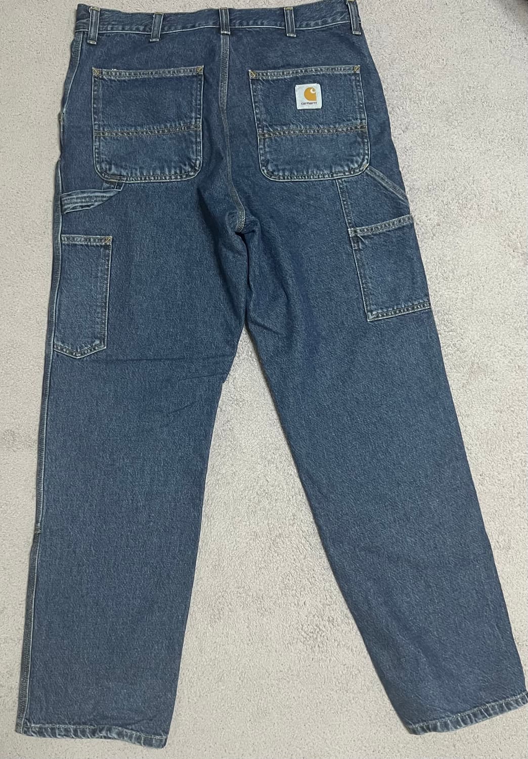 칼하트 WIP 페어필드 데님 더블 니 팬츠 블루 스톤 워시드 상품이미지2