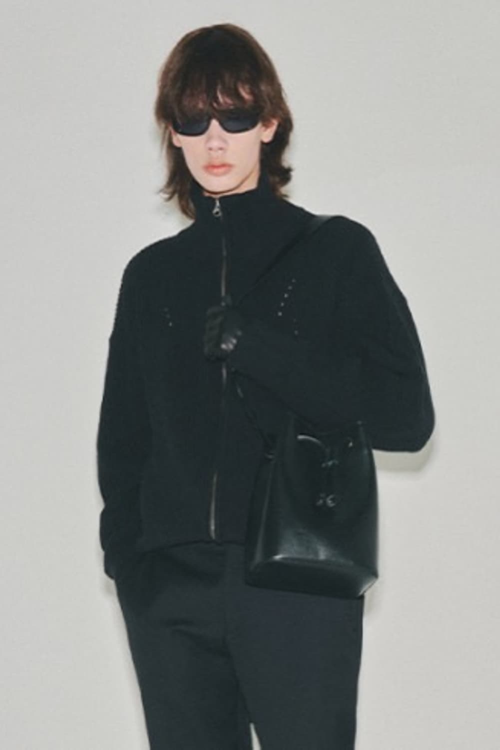 [L, 50]토니웩 주우재 니트집업 블랙 상품이미지4