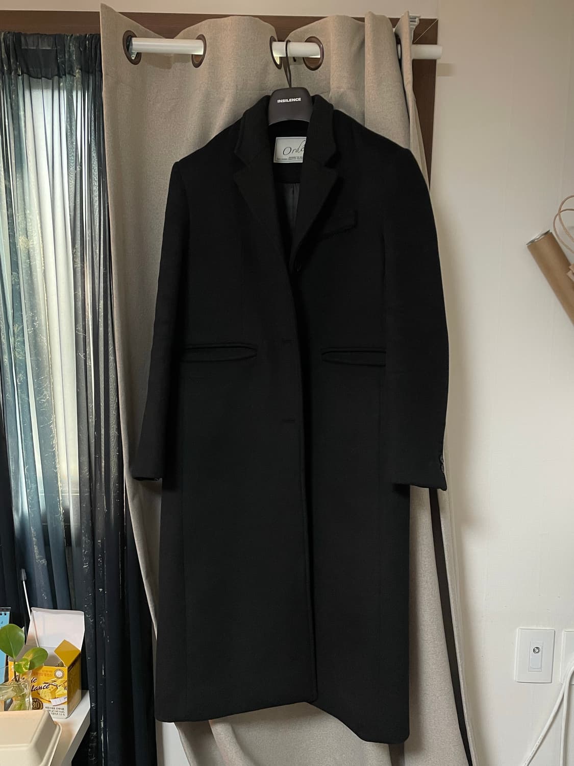 오데스 로우컷 울 코트 블랙 Raw-cut wool coat  상품이미지5