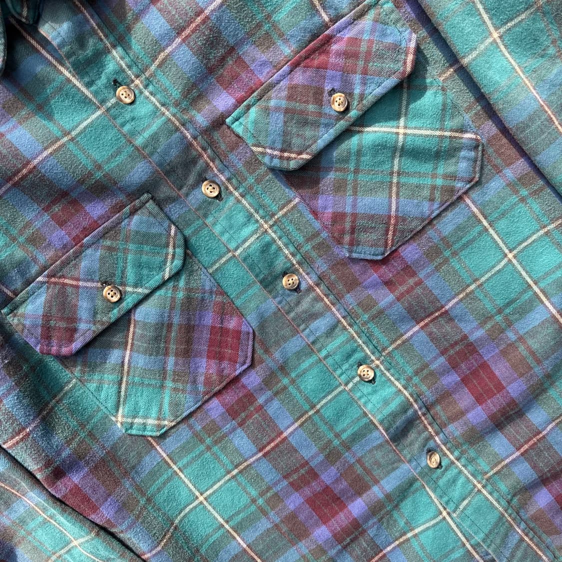 90년대 미국 울리치 헤비코튼 체크셔츠 상품이미지5