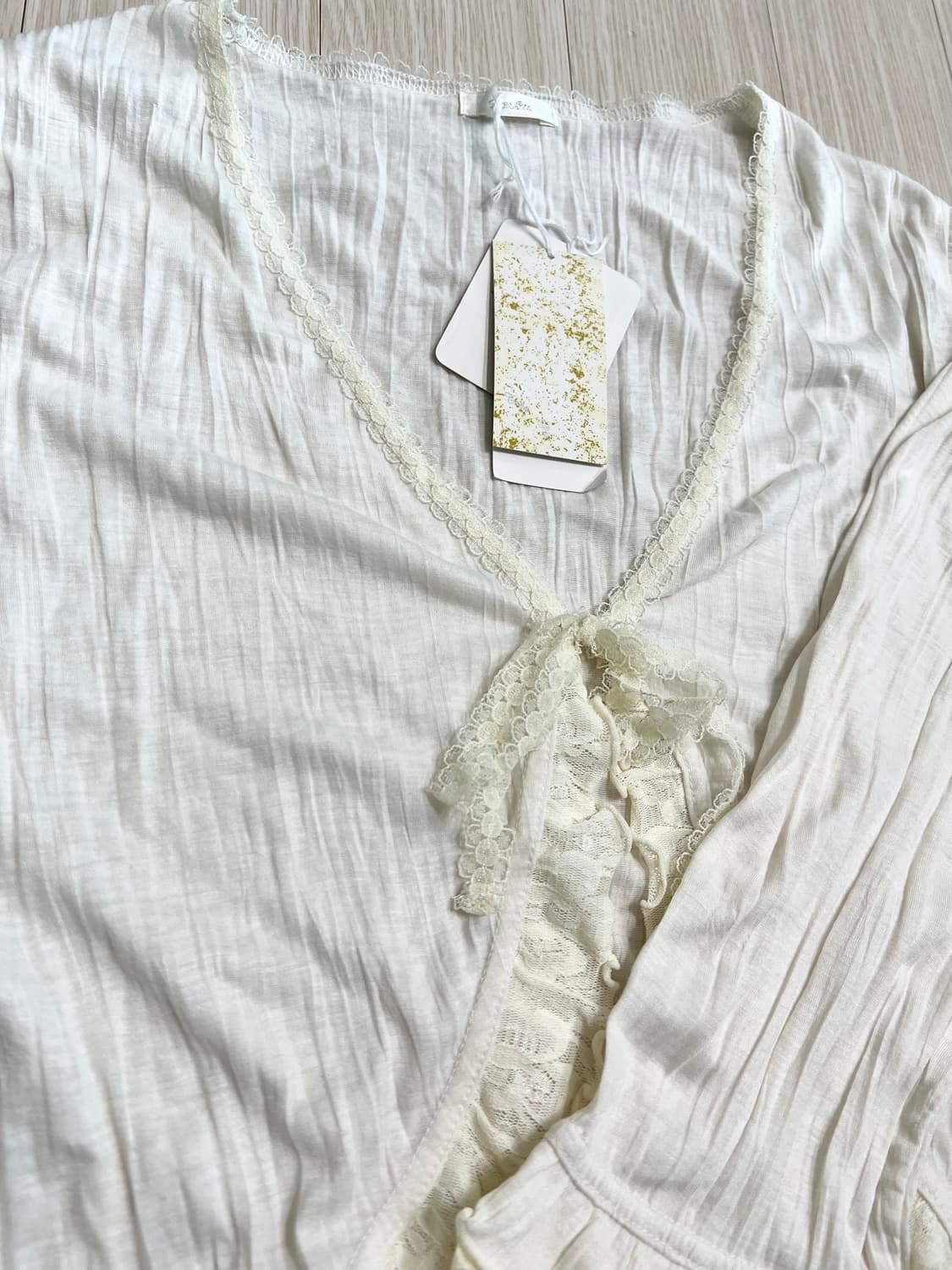 [새제품] 셔링레이스 블라우스 자켓 모리걸 상품이미지5