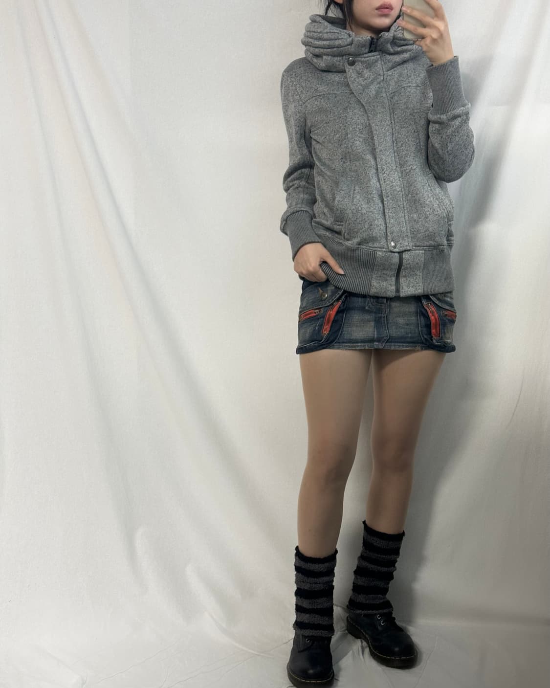 하이 넥 스냅 버튼 집업 상품이미지7