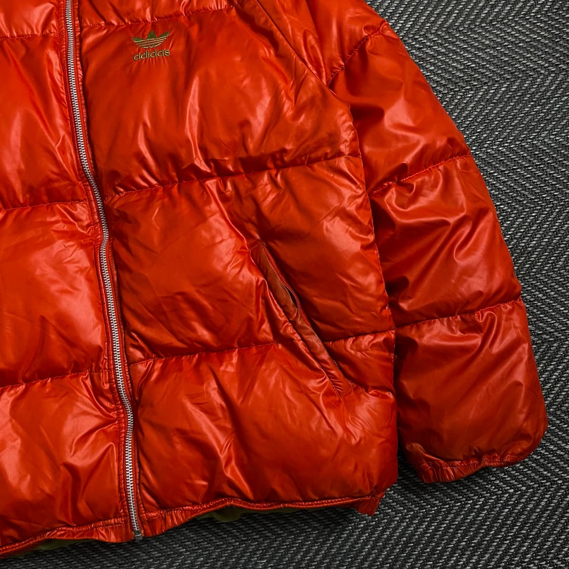 00s 아디다스 트레포일 올드스쿨 유광 패딩 오렌지o 4266 상품이미지2