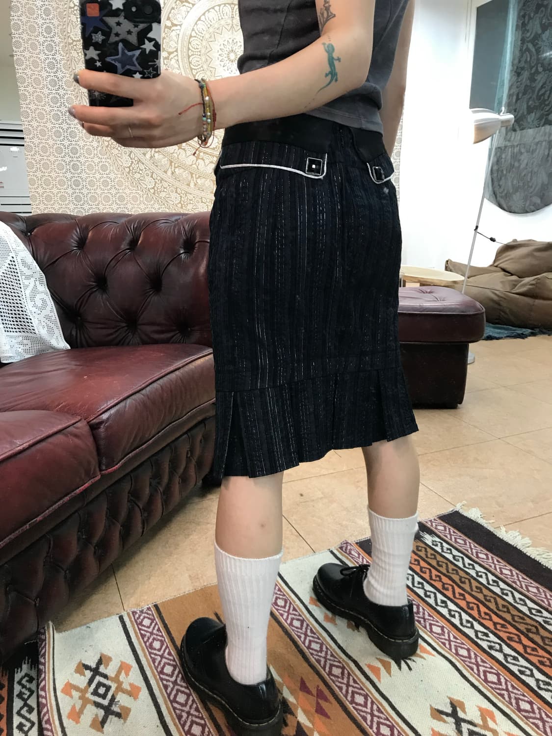 빈티지 스트라이프 디테일 스커트  상품이미지5