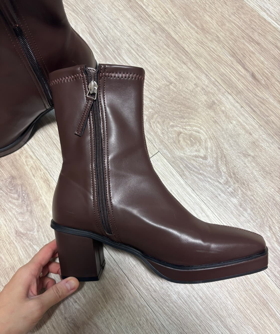 분홍코끼리 vol.2 원스 가보시 스판 삭스부츠 브라운 240 상품이미지3