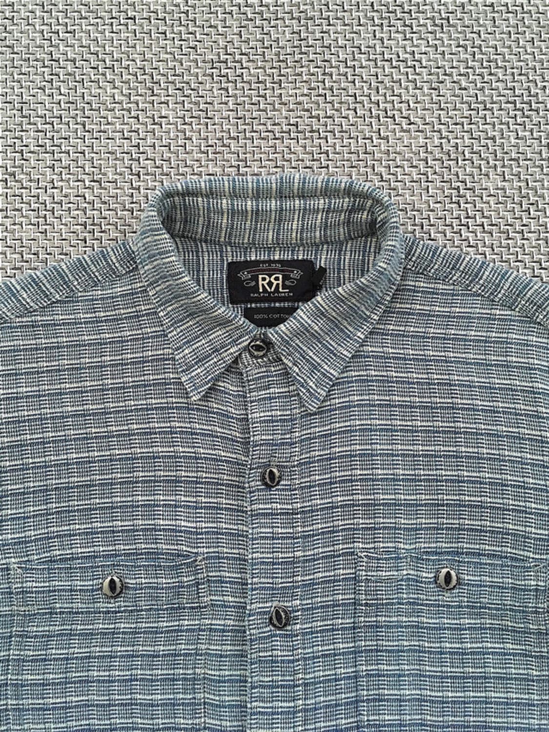 India made indigo-blue check shirts 상품이미지1