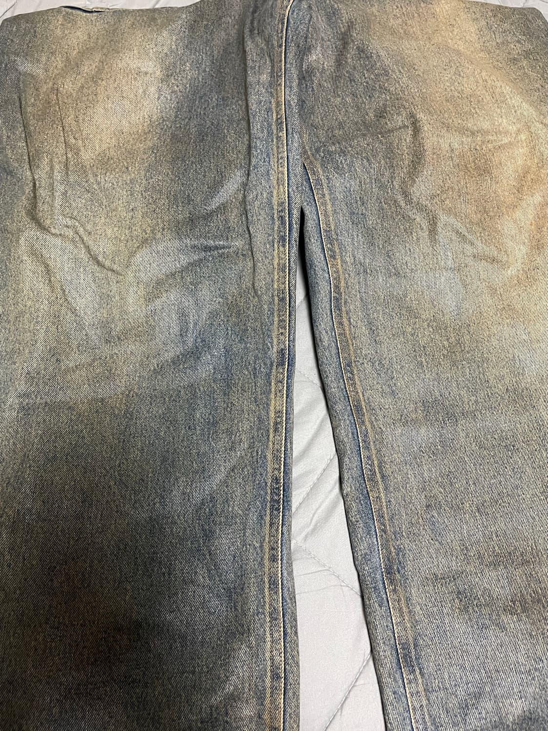 [2]프로젝트GR 코티드 백워드 데님팬츠 블루 상품이미지4