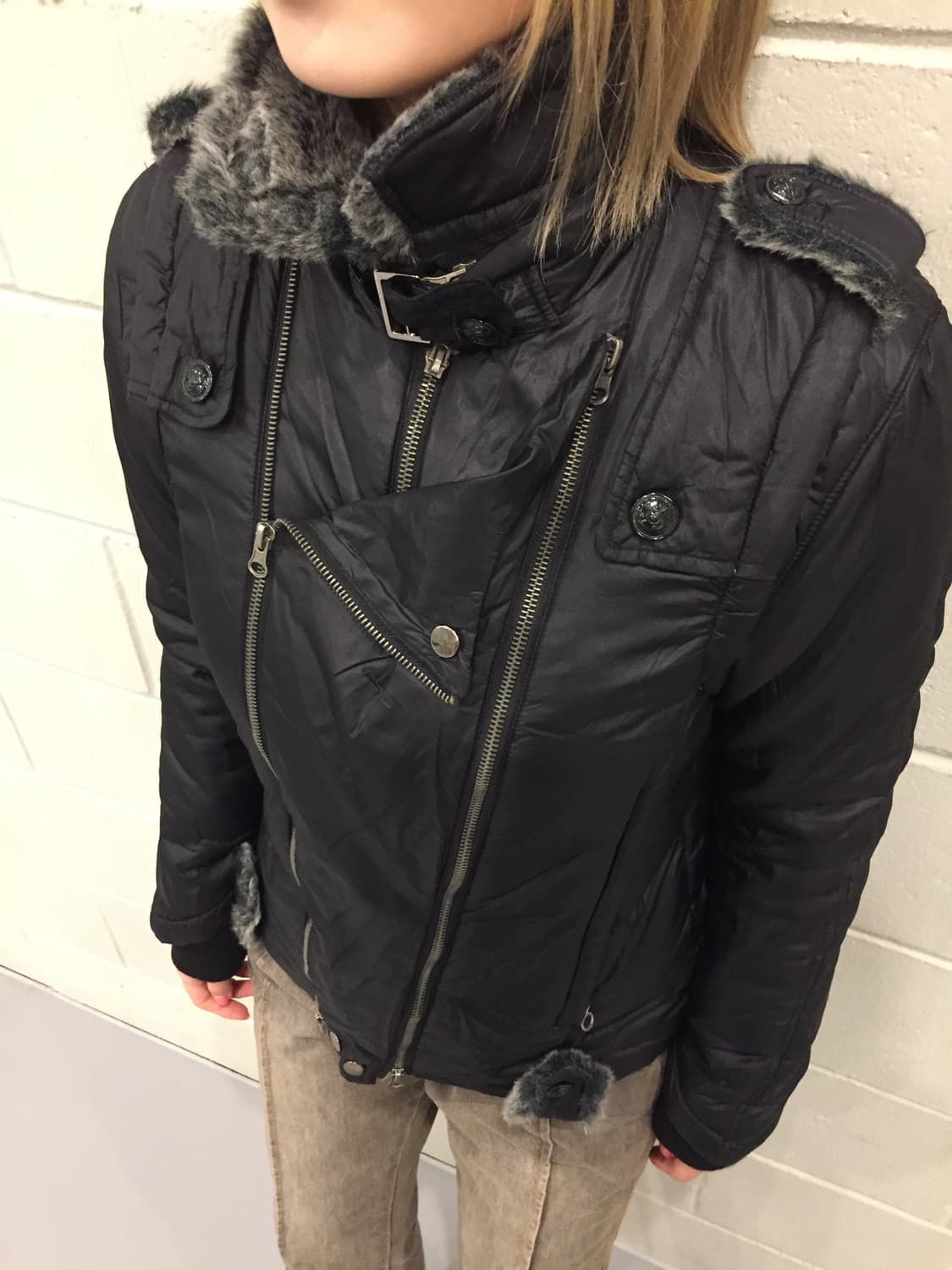 RUMOR 퀼팅 퍼 라이더 자켓 상품이미지4