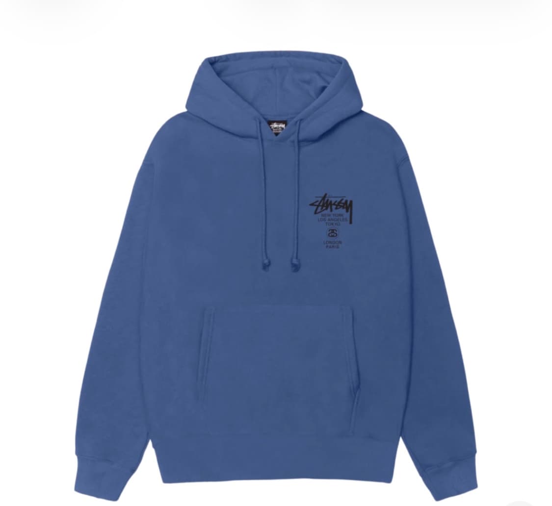 스투시 월드 투어 후디 블루 2025 상품이미지1