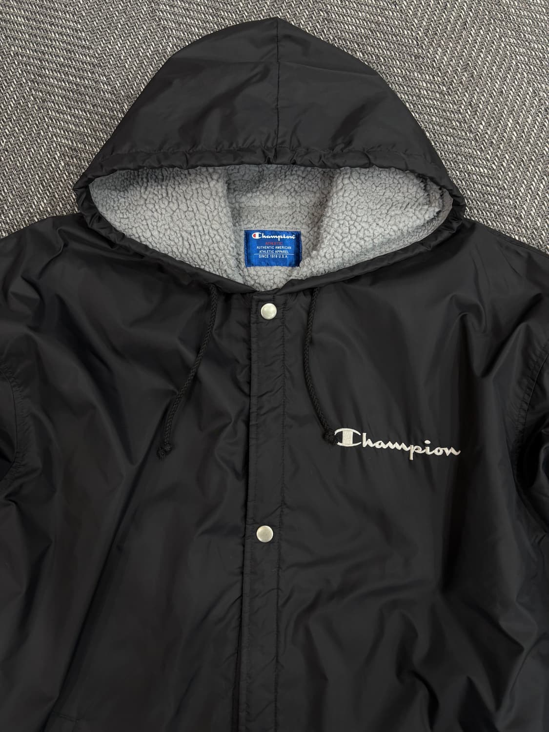 챔피온 양털 롱점퍼 블랙 상품이미지2