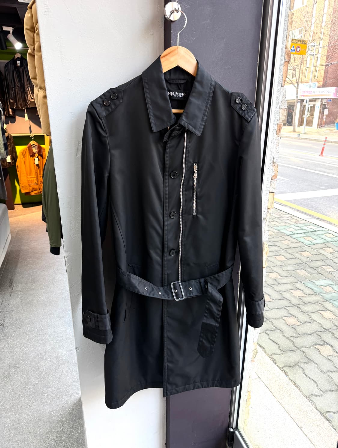 XS/ 닐바렛 견장 나일론 벨티드 코트 자켓 상품이미지2