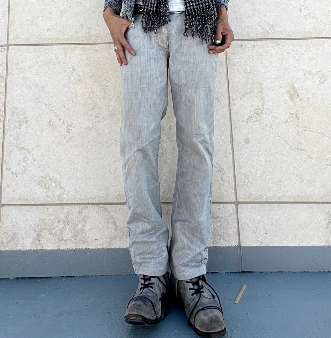 “Schlussel” Grey straight-Fit Pants 상품이미지5