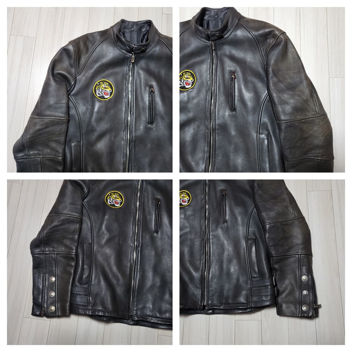 (L) 90s 빈티지 소가죽자켓 라이더자켓 카우하이드자켓 상품이미지4
