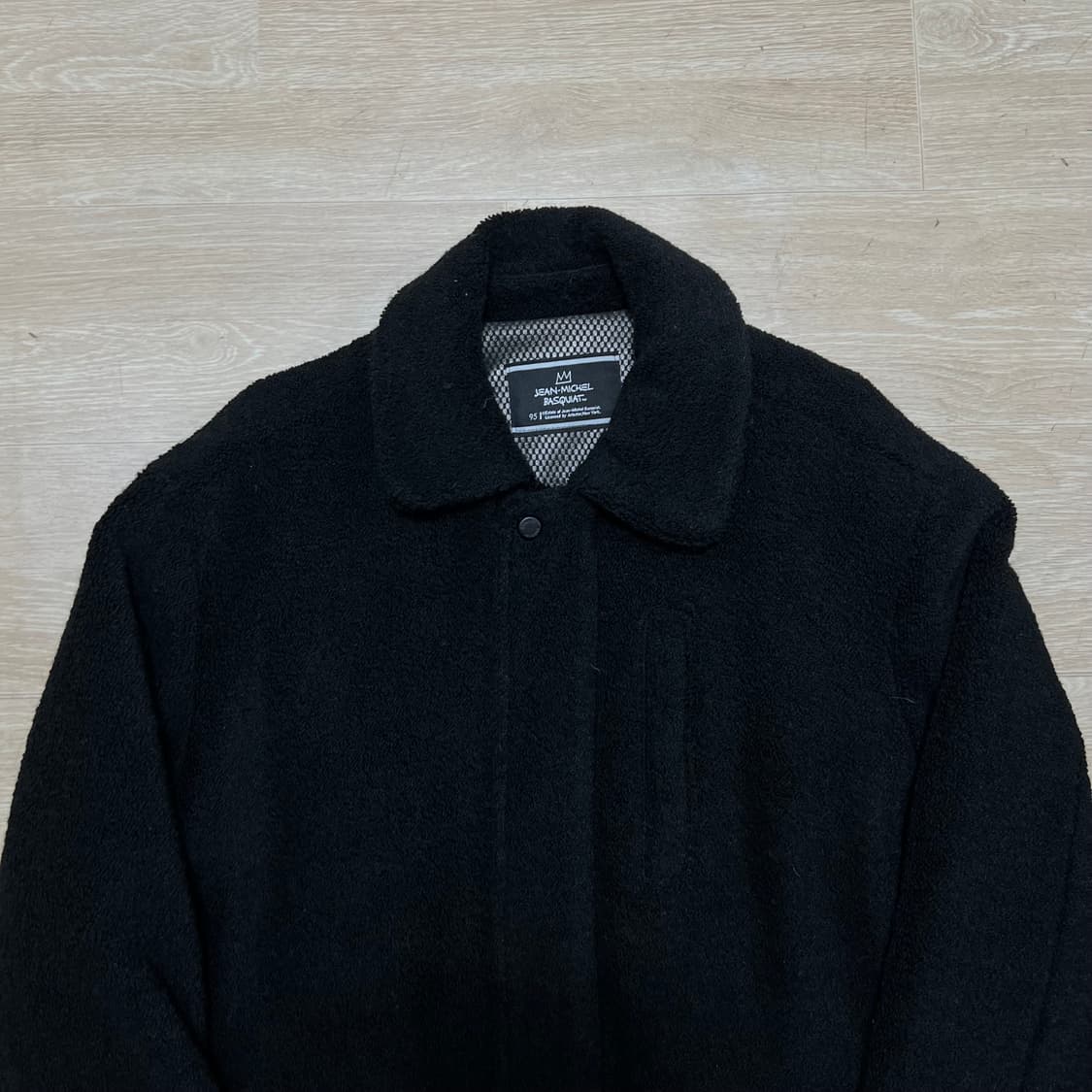 장 미쉘 바스키아 공용 와펜 카라 뽀글이 후리스 자켓 [블랙] M/95 상품이미지2