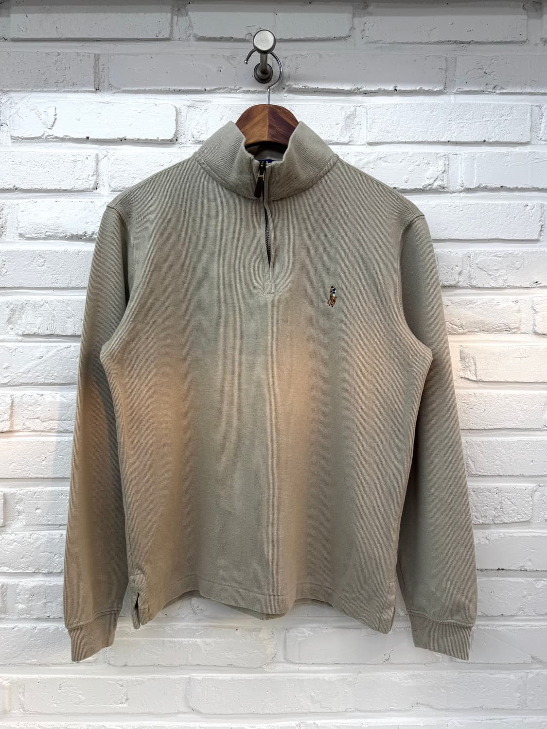 폴로 베이지 반집업 니트 상품이미지3