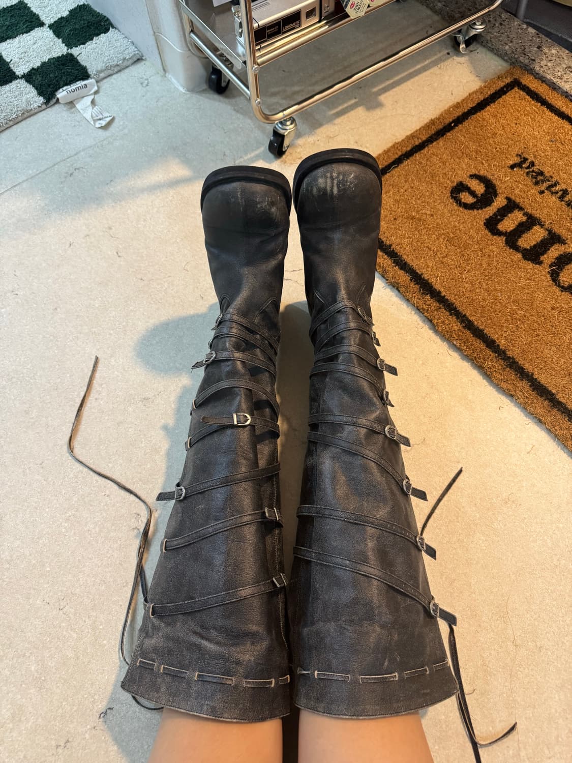 Then 덴 롱 부츠 그레이 상품이미지5