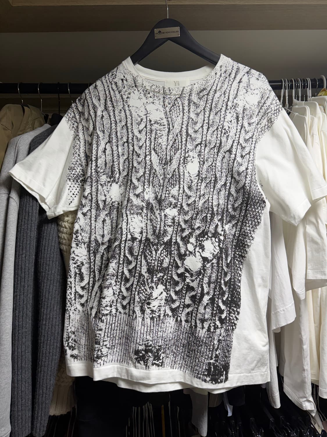 요지야마모토 / 와이즈 니트 프린팅 티셔츠 상품이미지1