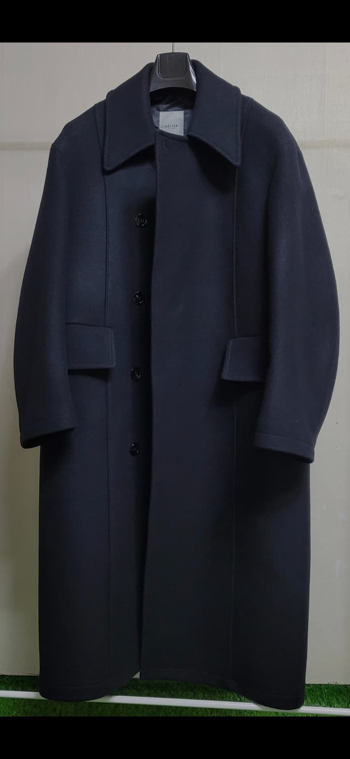 벨리에 컬럼 더블 발마칸 퓨어울 코트 다크 네이비 상품이미지1