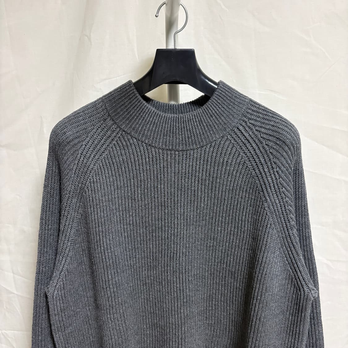 어나더오피스 피셔맨 모크넥 니트 / 그레이, 2(100) 상품이미지2